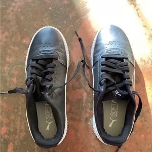 Puma Black and White Girls Sneakers